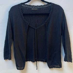 Nubby black knit cardigan